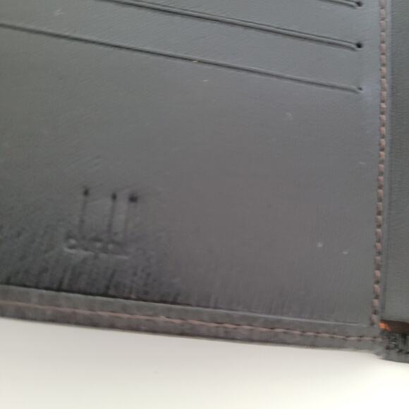 Dunhill Designer Mens Wallet Black Bifold Nylon Leather Folding Medium Logo - Picture 7 of 11